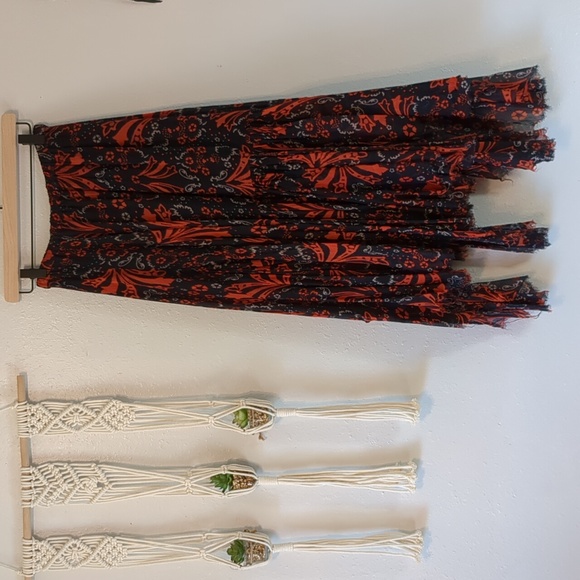 Free People Tattered Handkerchief Asymmetric Print Skirt S - Picture 7 of 14
